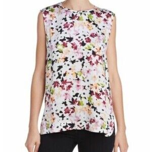 Equipment Women’s Reagan Silk Sleeveless Floral Blouse Size Small XS